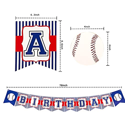 NMAS Baseball Banner de feliz aniversário para decorações de festa temática de esportes decorações de aniversário