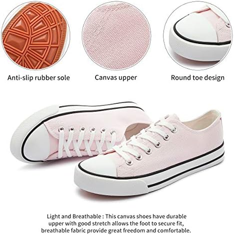 Sapatos de lona feminina Low Top Top Canvas Sneaker Casual Walking Shoes