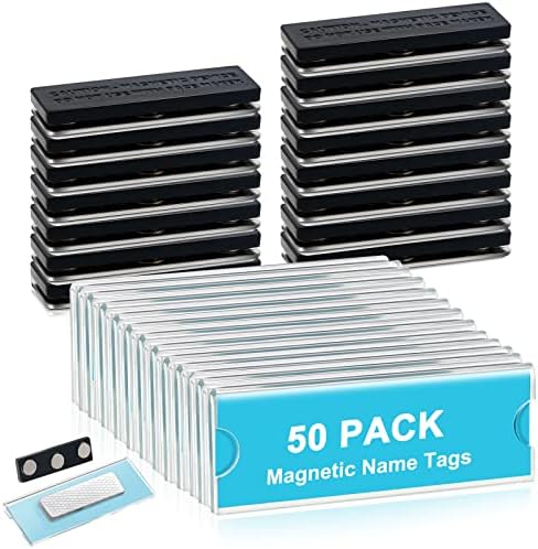 Nome Kit de ímãs de crachá Kit acrílico Nome magnético Totalizadores de tags Magnetic Nome Titulares com inserções de papel