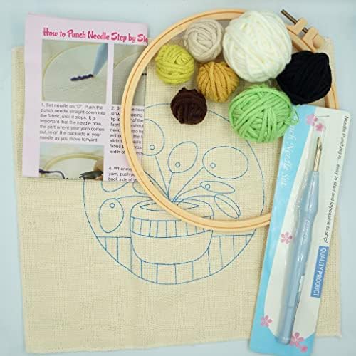 Kit de agulha para iniciantes para iniciantes adultos crianças fáceis punk agulha bordado kit de ferramenta rosqueador tecido bordado