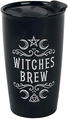 Alquimia gótica The Vault Crescent Witches Brew Brew Double Partle Creamic Coffee Caneca