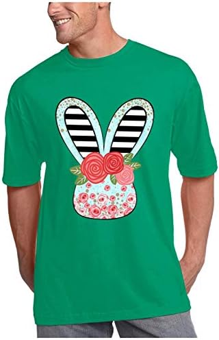 Camisas de Páscoa CGGMVCG para Mulheres 2023 Bunny Páscoa Mangas soltas T-shirt Impressão de camisetas curtas Mulheres de páscoa