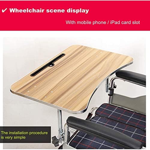 Bandeja de cadeira de rodas de madeira com slot/cartas de telefone, cadeira de rodas de chuveiro, bandeja de colo de cadeira