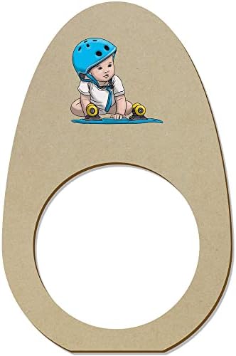 Azeeda 5 x 'skatista bebê' anéis/suportes de guardanapo de madeira