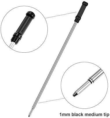 12 peças caneta de esferofilia reabastece compatível com a esferográfica transversal de 1,0 mm de 4,5 polegadas de