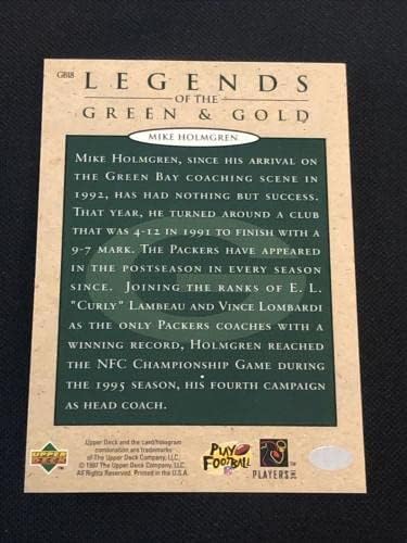 Mike Holmgren 1997 UD Legends of the Green & Gold Packers assinado cartão de autógrafo - Cartões de futebol autografados da NFL