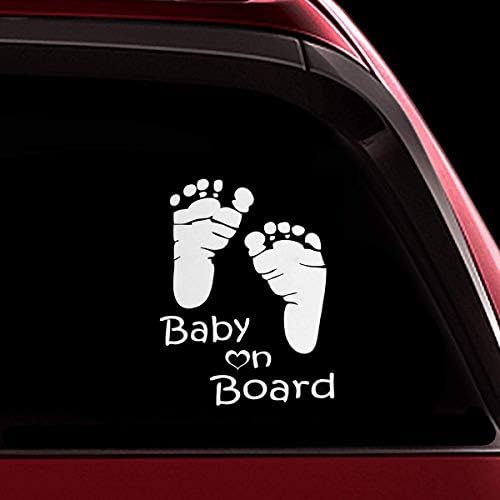 Bebê a bordo de sinal de queda de pára -choques de decalque da janela do carro - Carlos do pacote de design de pegada e pegada de bebê