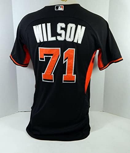 2014-16 Miami Marlins Wilson 71 Game usou Black Jersey Ex ST BP 44 945 - Jogo usou camisas MLB