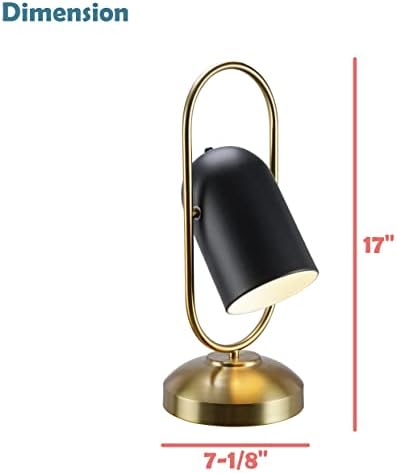 Aspen Creative 40246-41-1, lâmpada de tarefa oval com tom giratória, latão quente de 2 tons com acabamento preto fosco, tamanho:
