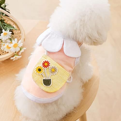 Vestido de girassol para cachorro vestido de verão vestido de gato roupas roupas de cachorro respirável e respirável
