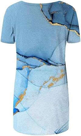 Overmal Women's Summer Print de camiseta feminina Pullover em V-deco