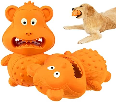 Brinquedos de cães de Cherlam para mastigadores agressivos, mastigar brinquedos para dentar o som de borracha natural