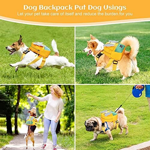 Cleebourg Pet Jetczo Dog Backpack Harness Caminhando Backpack Backpacks Mochilas Ajustadas Puppy Backpy com Poop Bag Despeced D Ring para cães médios pequenos viajar