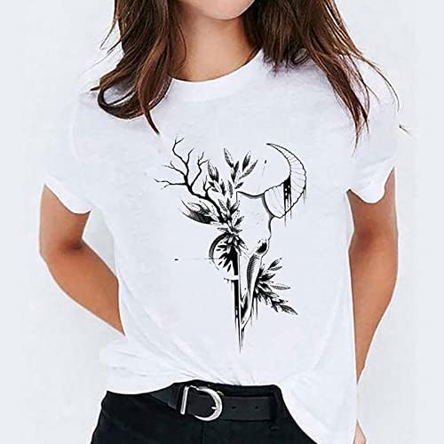 Girls Crewneck Top Summer Fall Floral Graphic Cute Creca de animais Top Tshirt para feminino TR TR TR