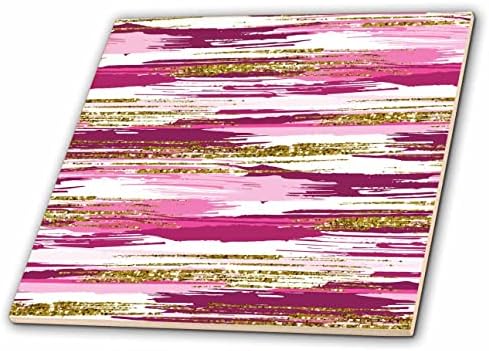 3drose glam rosa e imagem da imagem dourada de golpes de pincel - ladrilhos