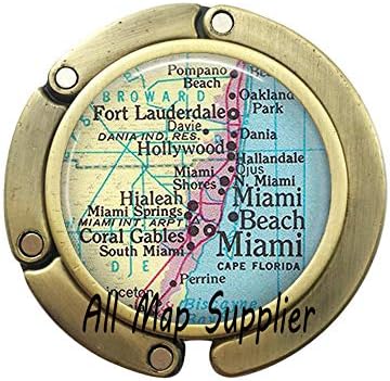 Gancho de bolsa encantador, gancho de bolsa de mapa de Miami, gancho de bolsa de Miami, ft lauderdale, praia de Miami, hialeah, coral