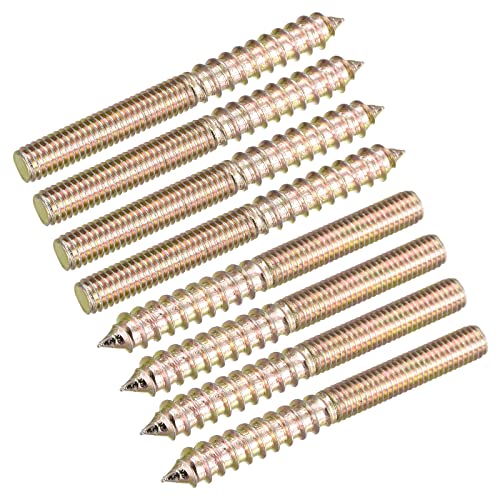 parafusos de cabide uxcell m6x30mm, 8pcs parafusos de rosca de ponta dupla para móveis de madeira