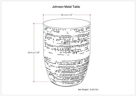 Simplihome Johnsen Boho, 15 polegadas de largura Metal grande mesa lateral de sotaque em bronze esfregado de óleo, totalmente