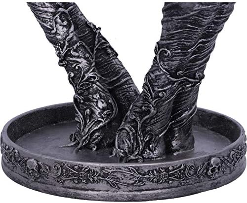 Nemesis agora gótico mumificado amor coração mãos joalheria titular, prata, 22cm