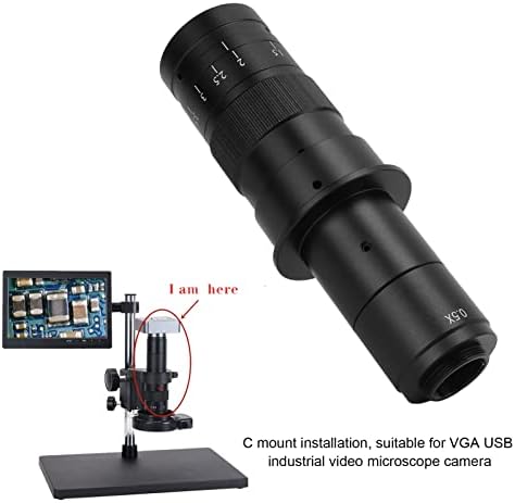 C Lente de montagem, lente de microscópio Imagens claras de alta definição C Adaptador de montagem ampliação 180x para a indústria para eletrônicos