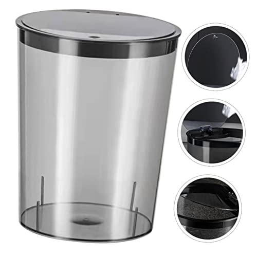 Zerodeko Clear Contêiner Recipiente de cesto de resíduos com latas de lixo de tampa para recipientes para mesa de escritório