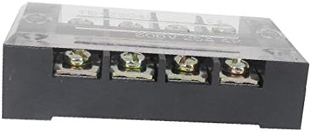 X-Dree 8 PCS Linha dupla 4 Posição parafuso Terminal Block Conector preto 600V 25a (Connettor A Striscia di Morsettiera A Vite a 4