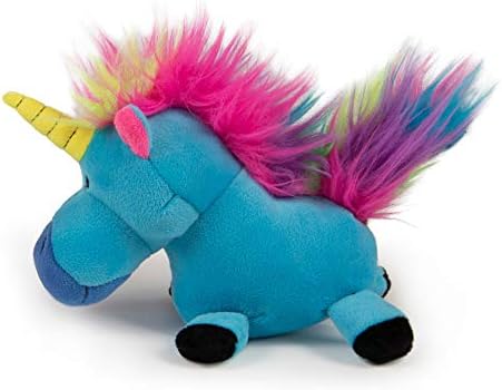 Godog 786186 Unicorns Durable Plush Dog Toy44; Azul - pequeno