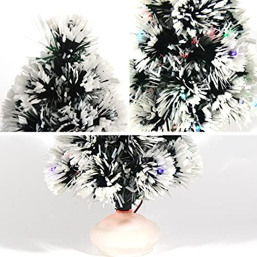 Mini árvore de natal de mesa CCINEE com luz, 13,4 polegadas Prela Flocked Christmas Tree Battery Operated Small Natal Tree com