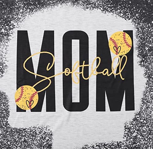 Mãe feminina mamãe tie corante softball camiseta letra impressão mama o-pescoço de manga curta camiseta casual do dia das mães