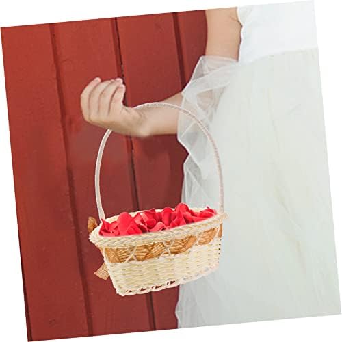 Zerodeko Heart Flower Basket Decor de casamento redondo cesto de cesta de vegeta