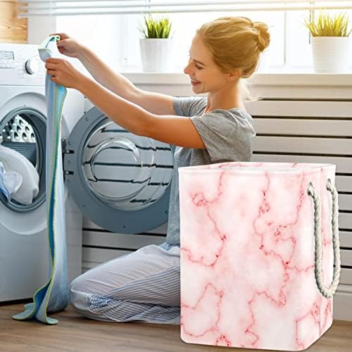 Lavanderia cesto de mármore rosa colapsível lavanderia cestas de lavagem de roupas de roupas de roupas de roupas para o dormitório do quarto do banheiro