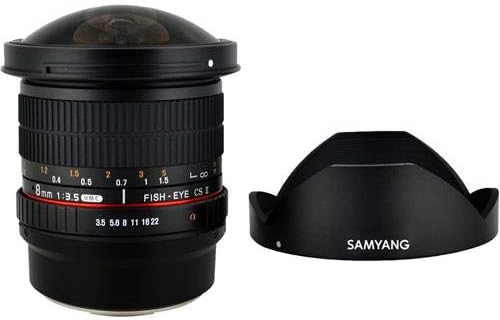 Samyang 8mm F3.5 APS-C Lens de peixe para câmeras Sony E Mount, preto, tamanho, syhd8m-e