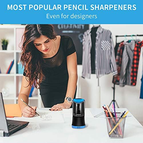 Afmat Artist Pencil Sharpan, apontador de lápis de carvão, apontador de lápis de ponto longo, apontador de lápis de arte para lápis grandes de 6 a 9,6 mm, afilitadores de lápis recarregáveis ​​para arte-lápis-azul