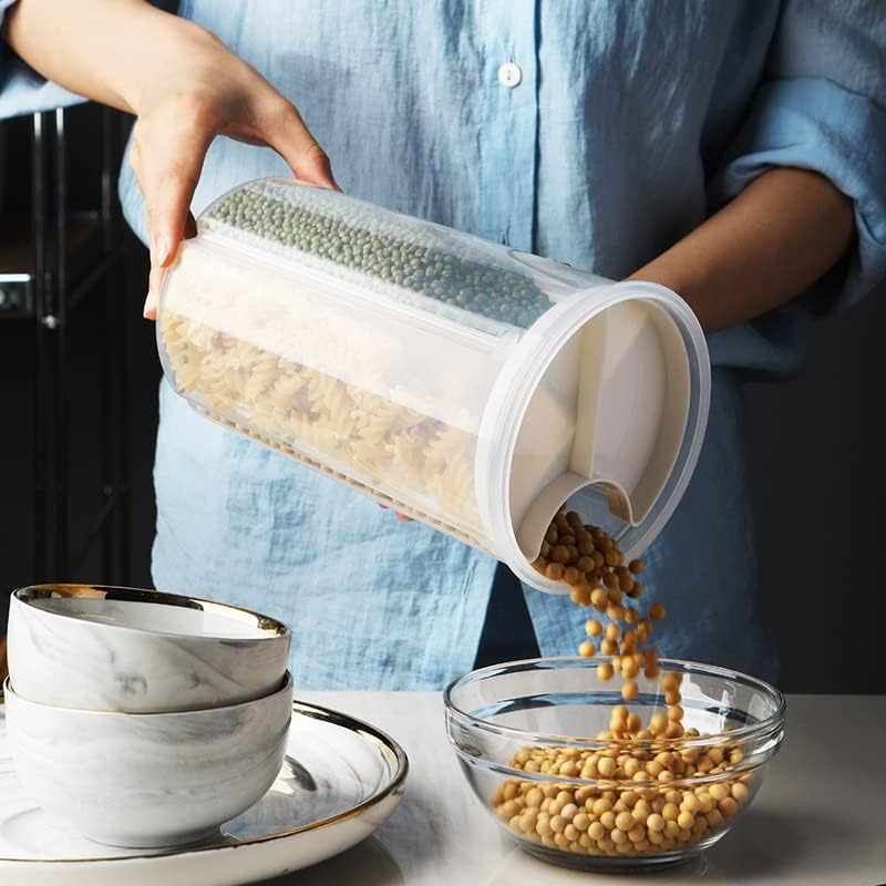 Sdgh 4 grades dispensador de alimentos transparentes grãos de cozinha latas de armazenamento latas de armazenamento de