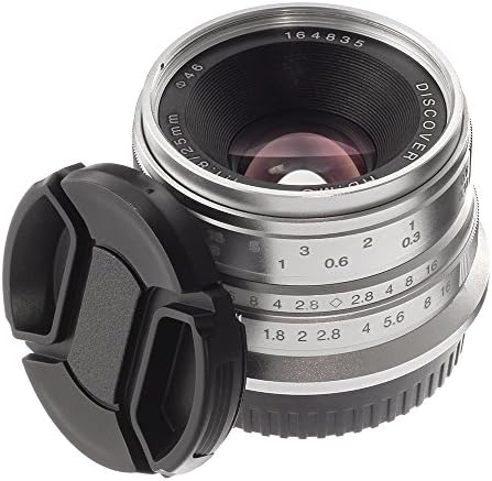 FOTGA 25mm F1.8 Manual Focus HD/MC Prime Lente para Fujifilm x Montagem X-T2 X-T10 X-T20 X-T100 X-Pro1 X-Pro2 X-A1 X-A2 X-A3 X-A5 X-A20 X -H1 X-E1 X-E2 X-E3 X-A10 X-A20 X-E2S X-M X-T1 DSLR Cameras Silver