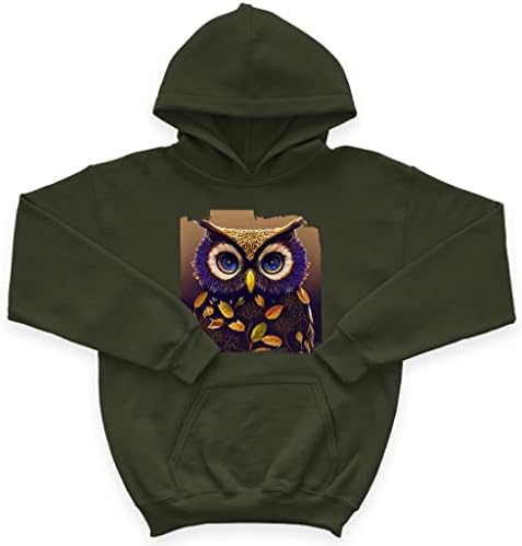 Fantasy Art Kids 'Sponge Fleece Hoodie - Owl Print Kids' Hoodie - Capuz de outono para crianças