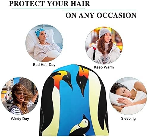 Baikutouan Penguin Family Print Feanie Hats for Men Women With Designs Skull Cap