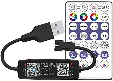 Vrabocry WS2811 WS2812B Música Bluetooth do controlador LED com microfone para SK6812 WS2812 Pixel LED Tripta Light App 28Keys Remote USB 5V