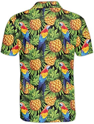 Febre, camisa de golfe masculina louca, camisa casual tropical, camisas de golfe havaianas para homens, camisas de pólo de