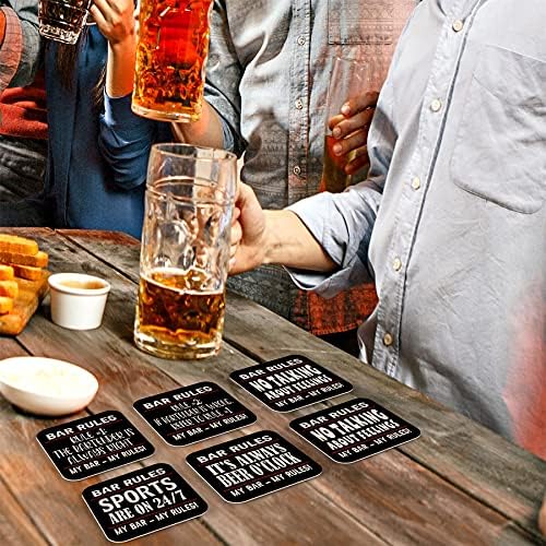 Tapetes de cerveja em 96 pacotes de vários pacotes a granel - absorvente reciclável bebida de papel -russa 3,74 x 3,74 x 0,04 polegadas quadradas - acessórios para bares domésticos pubs - regras de barra