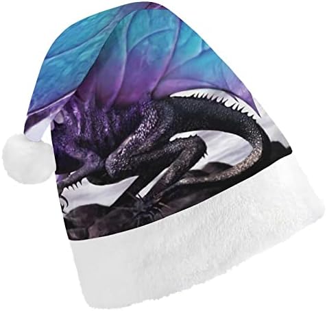Purple Dragon Plexush Chattle Hat de Hats de Papai Noel travessa com borda de pelúcia e Decoração de Natal de Liner Comfort