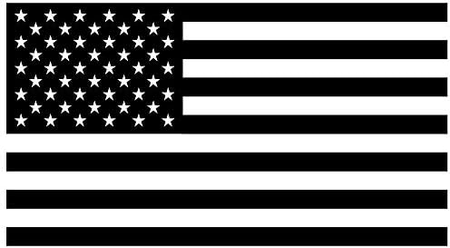 Adesivos de bandeira americana em preto e branco de 2x de 2x