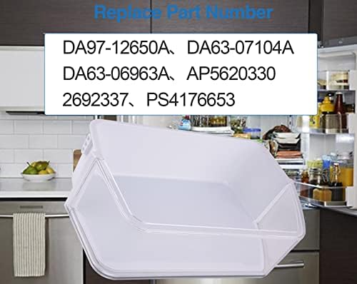 DA97-12650A Cito de cesta de prateleira da porta Compatível para a geladeira Samsung RF263Beaesr, RF261Beaesr, RF260Beaesr, DA63-07104A, DA63-06963A PREMAÇÕES DE PORTAS