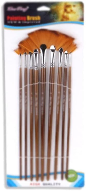 Czdyuf 9-Pack Artist Brush Conjunto de nylon Wood Long Handle pinstus para pintura a aquarela acrílica Pintura a óleo