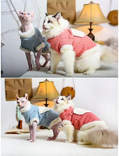Apott Sphynx Cat Roupos de inverno Pet Sweater Turtleneck Kitten camisetas com mangas para o outono de inverno rosa M