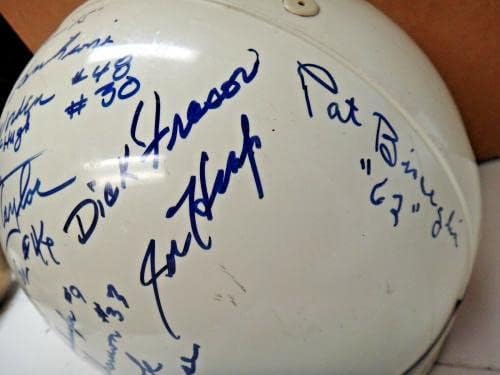 Notre Dame assinou o capacete de prática em tamanho real assinado por 18 Notre Dame Legends - jogo da faculdade usada