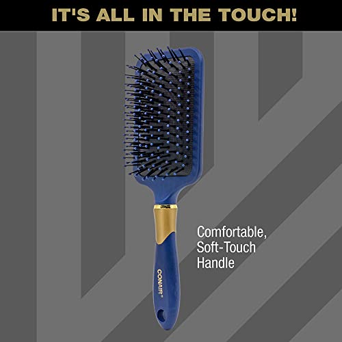 CONAIR VELVET Touch Hairbush Para cabelos grossos, pincel de detangler com cerdas de nylon, a cor pode variar, 1 contagem
