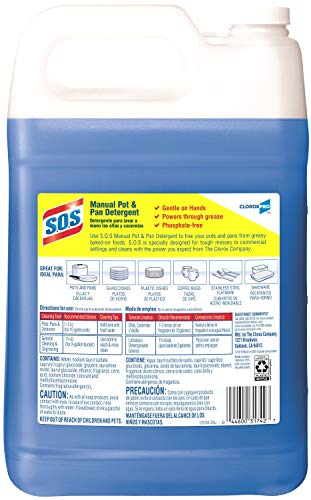 S.O.S Cloroxpro Pot e Pan Detergente Liquid, 128 onças As embalagens podem variar
