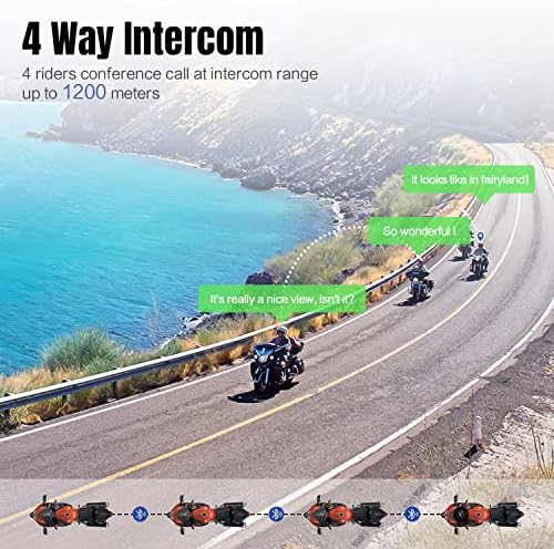 Fodsports economiza US $ 10 fone de ouvido Bluetooth de motocicleta FX4 Pro 1200m Capacete Intercom, 4 Riders Motorcycle Bluetooth