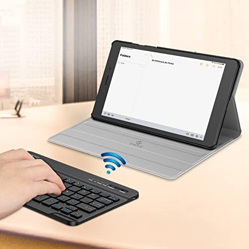 Caixa do teclado Fintie para Samsung Galaxy Tab A 8.0 2019 sem o modelo S Pen, Slim Shell Stand Lightweight Tampa com teclado Bluetooth sem fio destacável, preto